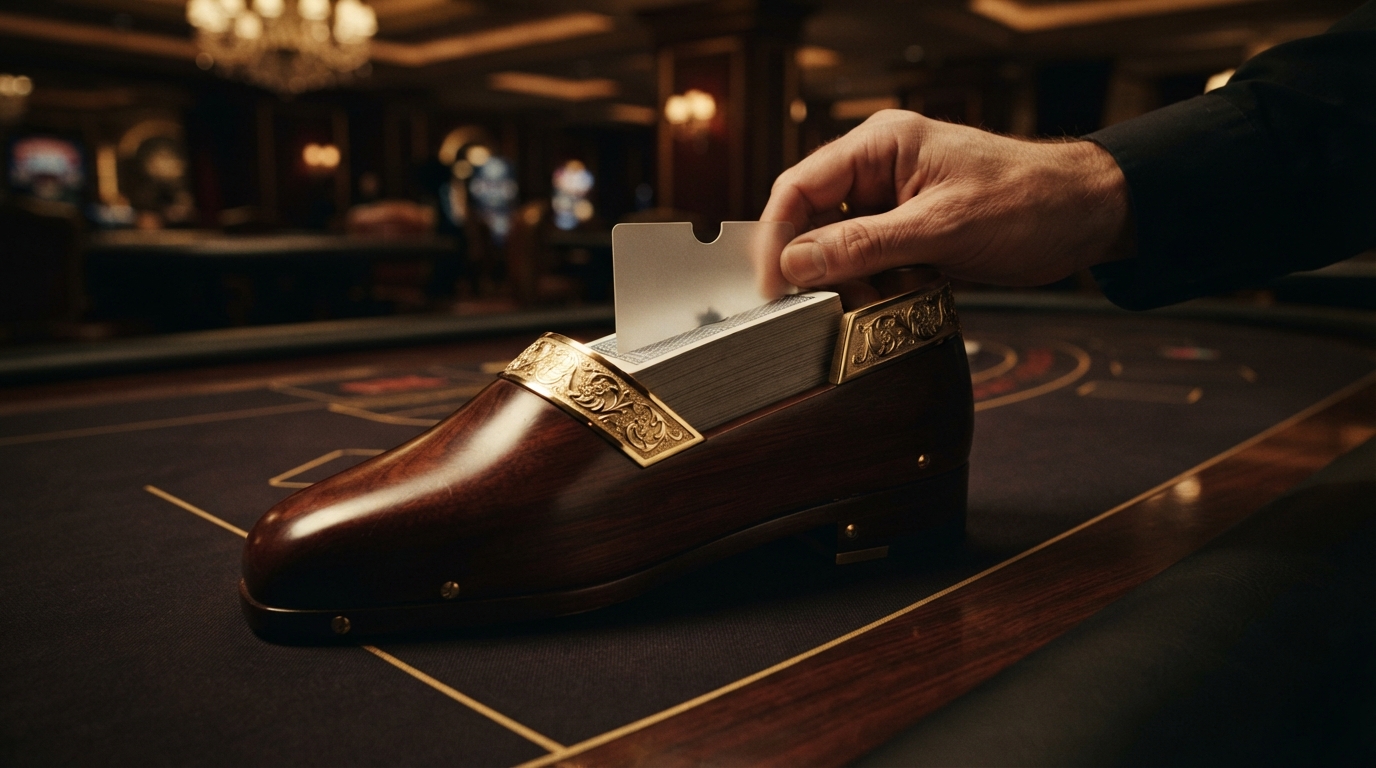 Casino bonus uden indbetaling uden ROFUS — En lukket kortsko med en overskåret kort, belyst af et varmt, dramatisk lys og e